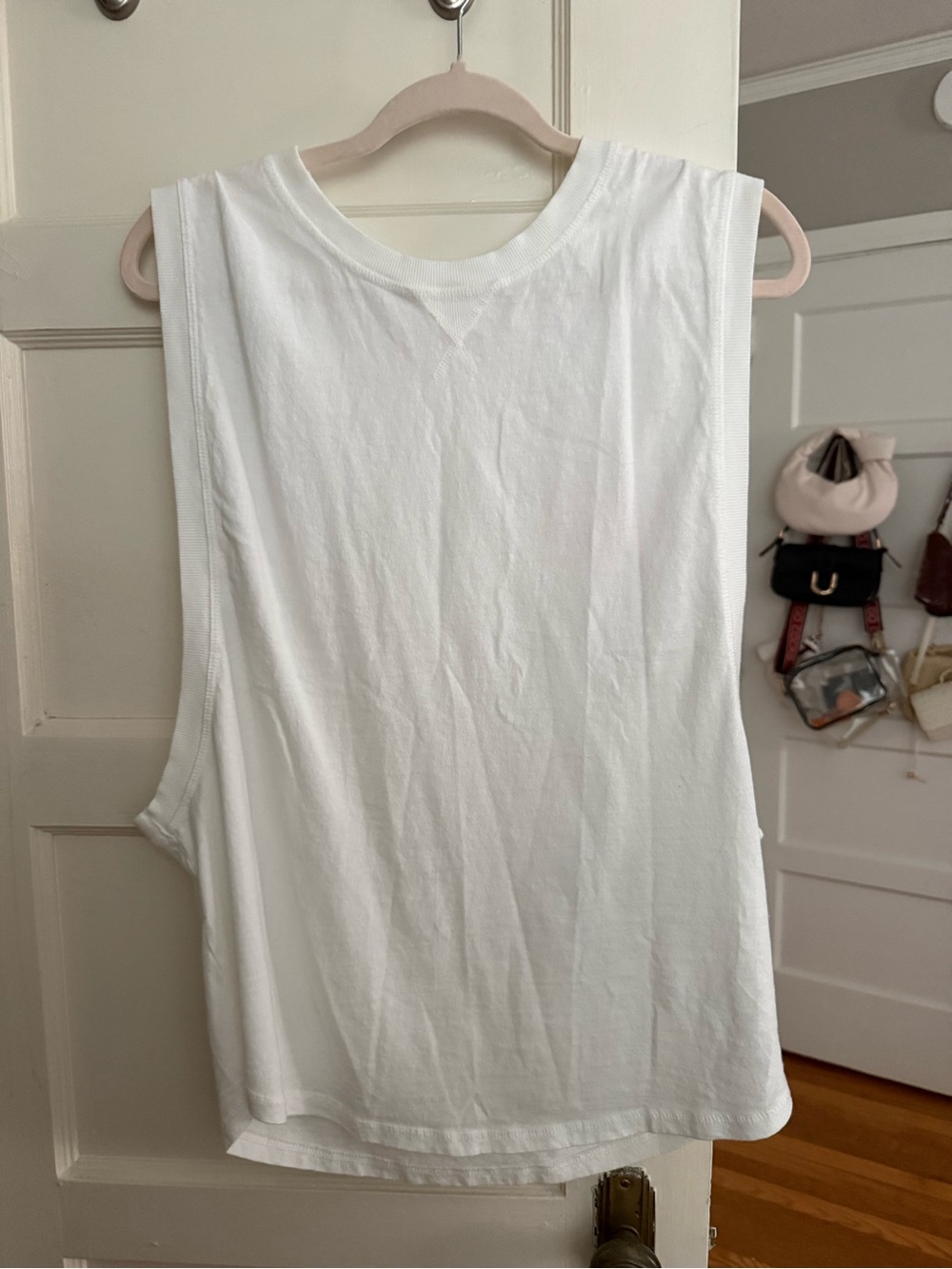 Free People White Relaxed Crewneck Tank